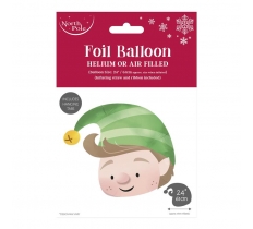 Christmas Elf Head Foil Balloon 60X50Cm