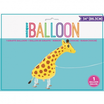 Walking Pet Giraffe Foil Balloon