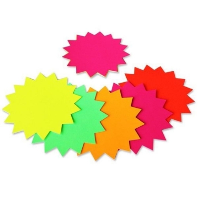 County Fluorescent Stars 152mm 12 Pack