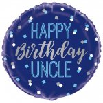 Happy Birthday Uncle Round Foil Balloon 18"