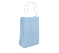 Baby Blue Paper Party Bag With Handles 14cm X 21 cm X 7cm