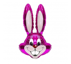 35" Pink Bunny Rabbit Head Foil Balloon Packaged