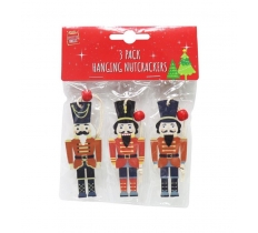 Hanging Nutcracker Deco 3Pc 8.5cm