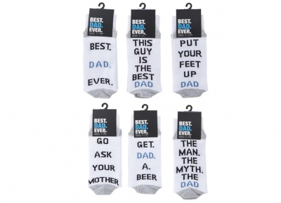 Fathers Day Best Dad Ever Socks ( Assorted Designs )