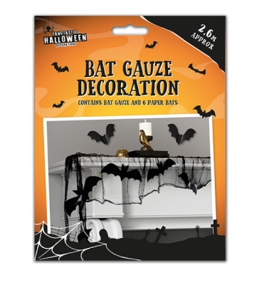 Halloween Bat Gauze With Bats Decoration