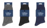 Men's Plain Ribbed Thermal Socks with Wool 2pk