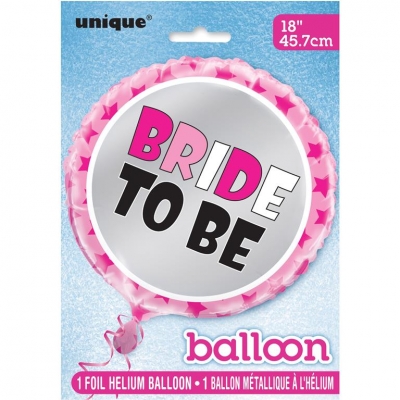 Pink Stars Bride To Be Round Foil Balloon 18"