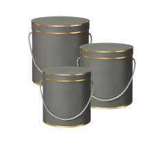 Hamilton Hat Box Lnd Grey ( Set Of 3 )