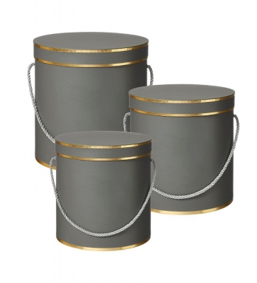 Hamilton Hat Box Lnd Grey ( Set Of 3 )