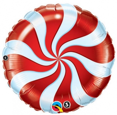 Qualatex 18" Candy Swirl Red Round Balloon