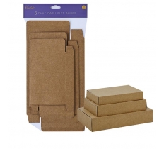 Kraft 3 Pack Flat Pack Box