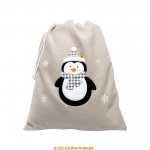 Deluxe Plush Silver Penguin Christmas Sack 50cm X 70cm