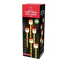 Led Santa Head Candy Path Lights 5 Pack