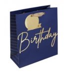 Navy Happy Birthday Medium Bag