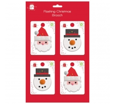 Christmas Flashing LED Brooch ( Assorted Designs )