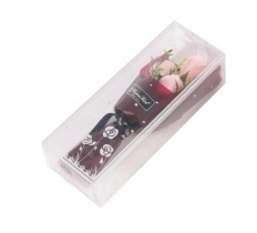 Artificial 20cm 3 Headed Pink Rose In 25cm GIft Box