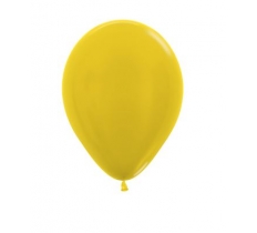 Metallic Solid 12" Yellow 520 Latex Balloons 30cm - 50 Pack