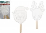 Colour Your Own Christmas Masks On Sticks Set Of 6