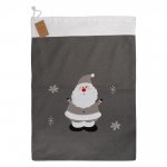 Deluxe Plush Grey Knitted Santa Sack 50 X 70cm