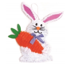 40cm Easter Tinsel Dec - Bunny & Carrot