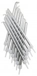 12 Pack Tall Candles Metallic Silver