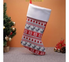 Deluxe Plush Red Classic Nordic Christmas Stocking 40cm X 25cm