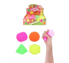 Spikey Neon Squeeze Shapes (7cm) 4 Assorted Colours