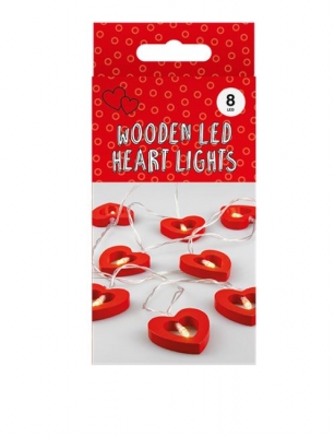 8 Led Wooden Heart Lights