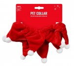 PET COLLAR VELVET WITH POM POMS