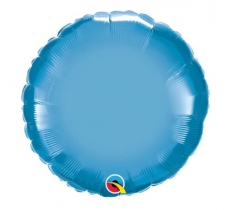 Qualatex 18" Round Chrome Blue Plain Foil