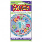 Age 1 Birthday Prism Round Foil Balloon 18"