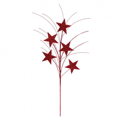 75cm Red Glitter Star Spray