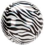 Animalz Zebra Print Orbz Foil Balloons G20