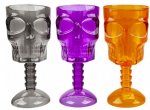 Halloween Skull Drinking Goblets 3 Assorted Colours