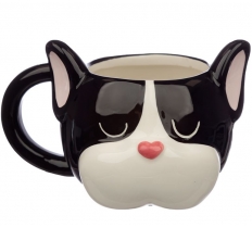 Dog Squad French Bulldog Head Ceramic Shaped Mug