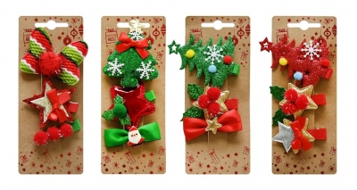 Hairclip Christmas Novelty 3Pk