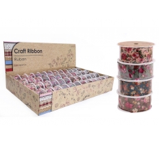 2.5M Vintage Floral Ribbon ( Assorted Designs )