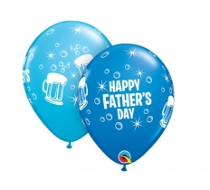 25 Pack 11" Dark Blue Fathers Day Beer Mug Latex Balloon