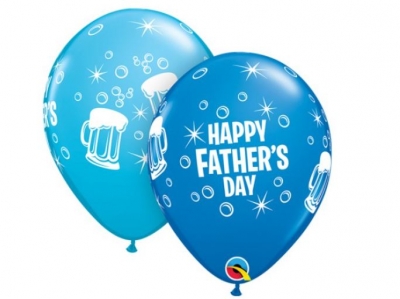 25 Pack 11" Dark Blue Fathers Day Beer Mug Latex Balloon