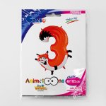 Number Animaloons 3 Fox 40" Balloon