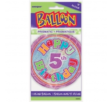 Age 5 Birthday Prism Round Foil Balloon 18"