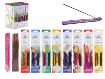 Nag Champa 10" Incense Sticks And Holder ( Assorted Scents )