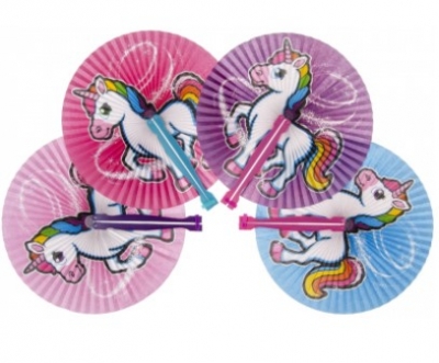 Hand Fan Unicorn 12 Pack (25p Each)