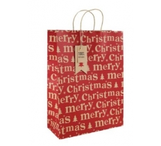 Kraft Merry Christmas Text Xl Bag