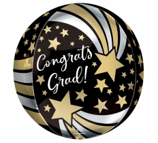 Congrats Grad Shooting Stars Orbz 15" Foil Balloons