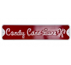 Candy Cane Lane Metal Sign 15 x 60cm