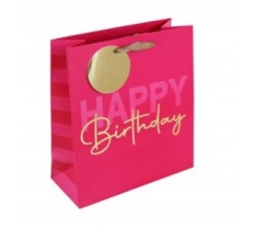 Pink Happy Birthday Medium Bag