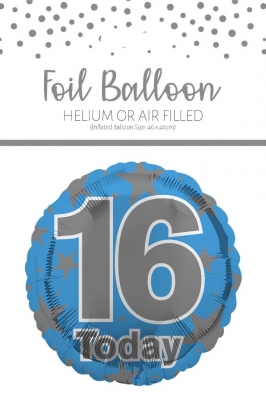 Age 16 Blue Foil Balloon