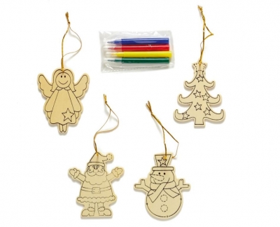 Christmas 4PC Colour Your Own Characters