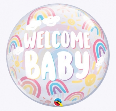 Welcome Baby 22" Boho Rainbows Balloon (1)